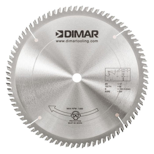 10" Dia, Carbide Tipped, Cut Off Saw Blade, .126" (3.2mm) Kerf, 80 Teeth, ATB