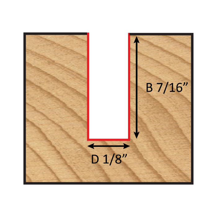 1/8" Dia, Carbide Tipped, Straight Bit, 2 Flute, 1/4" Shank, 2" Length