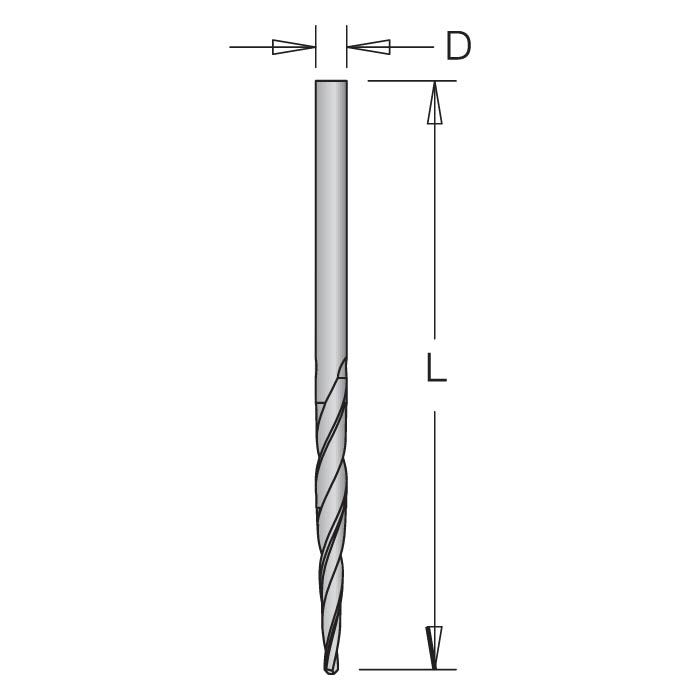 11/64" Dia, HSS, Taper Drill Bit Only, 2" Cutting length, 3 1/4" Length