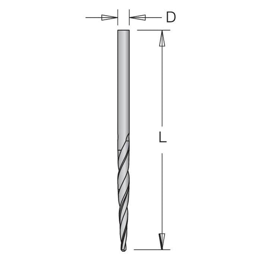 11/64" Dia, HSS, Taper Drill Bit Only, 2" Cutting length, 3 1/4" Length