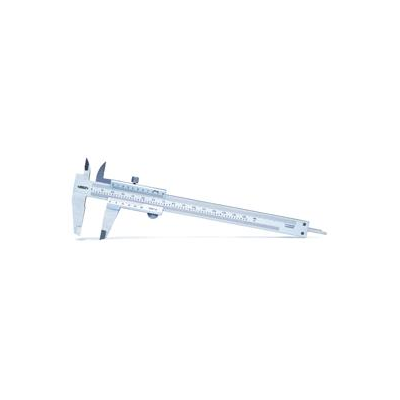 VERNIER CALIPER, 0-150MM/0-6" RANGE, 0.05MM/1/128" GRADUATION, W/THUMB KNOB