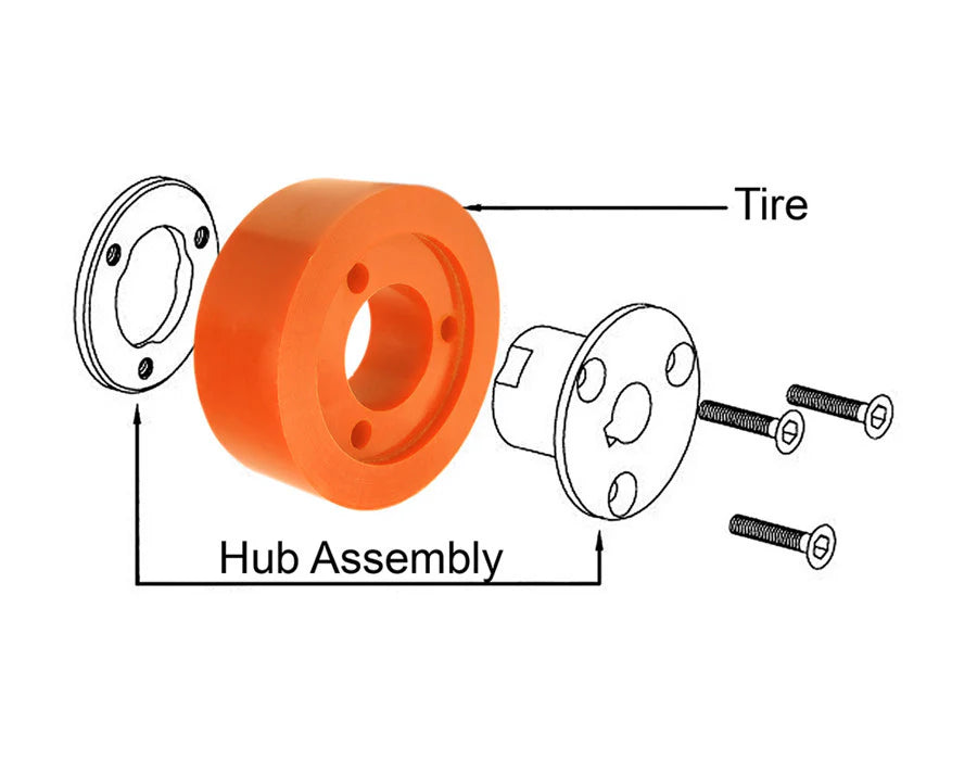 Steel Hub for 50 mm tire,35 mm bore