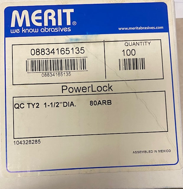 1-1/2" POWERLOCK DISCS, 80 GRIT