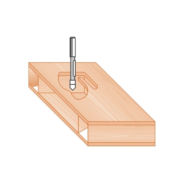 1/4" Dia, Carbide Tipped, Panel Pilot with Drilling Point, 1 Flute, 1/4" Shank, 1 1/2" Length