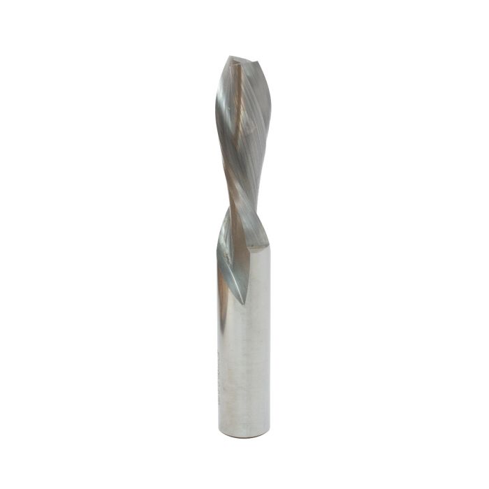 1/2" Dia, Solid Carbide, Spiral Bit for Man Made material, Downcut, 2 Flute, 1/2" Shank, 3 1/2" Length